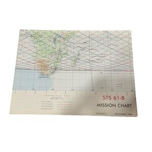 STS 61-B MISSION CHART NASA Space Shuttle Mission Chart Orbit 1-142